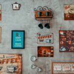 assorted-color coffee and quote wall decors on wall
